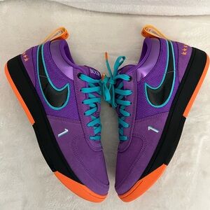 Nike Purple and Orange Retro Sneakers with Bold Color Blocking